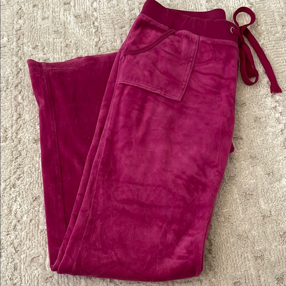 Velour Pants in Rich Burgundy